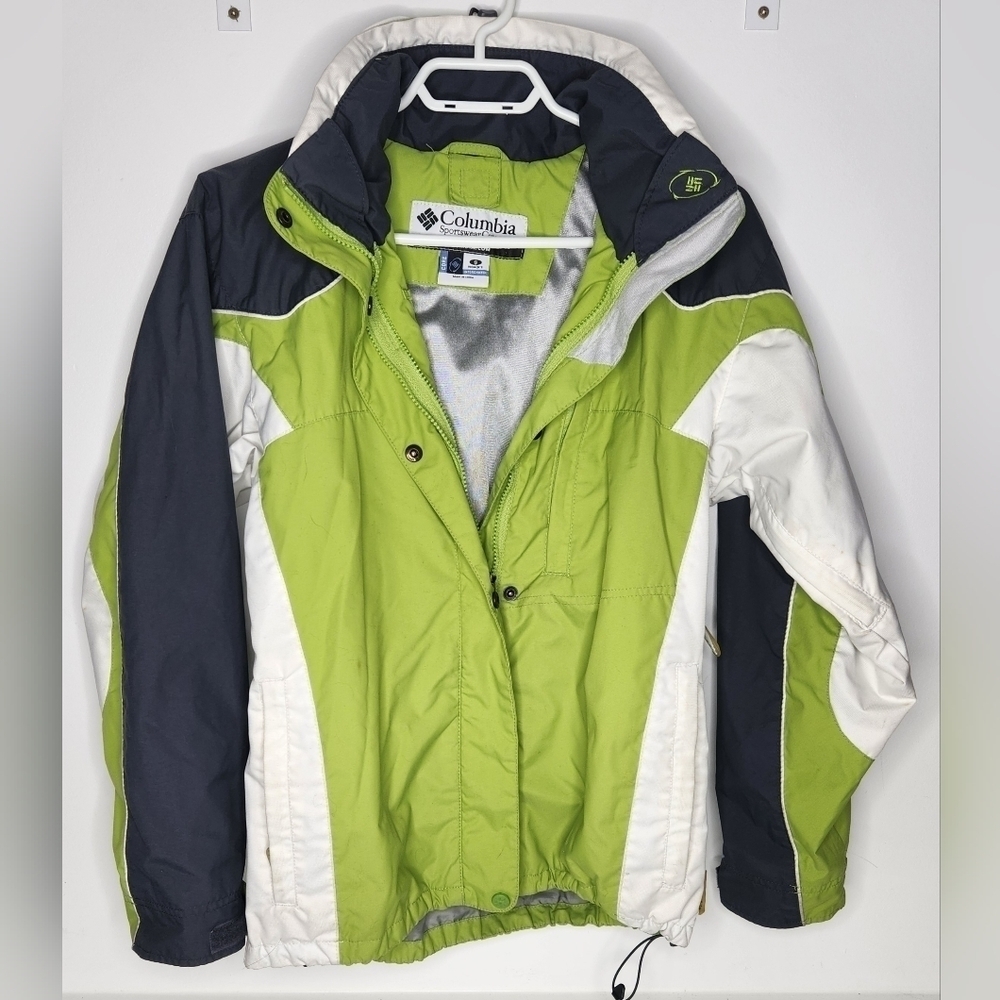 Columbia Spring/Fall Jacket, Size Small, grey/white/green